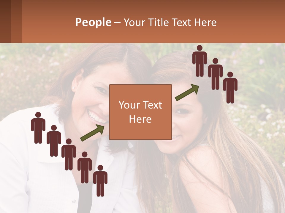 A Couple Of Women Sitting Next To Each Other PowerPoint Template