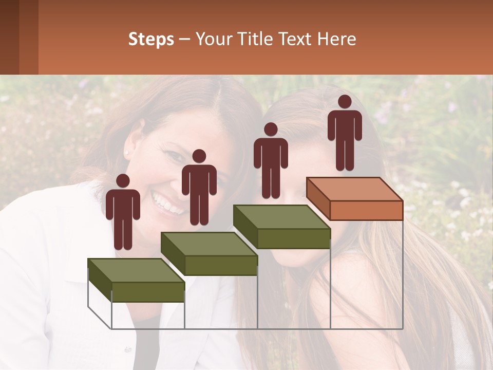 A Couple Of Women Sitting Next To Each Other PowerPoint Template