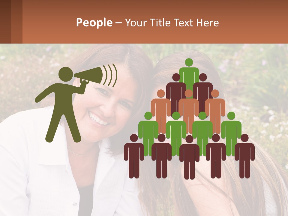 A Couple Of Women Sitting Next To Each Other PowerPoint Template