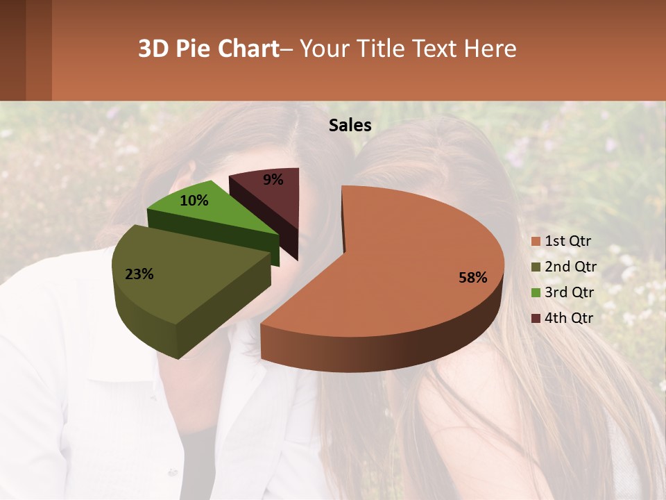 A Couple Of Women Sitting Next To Each Other PowerPoint Template