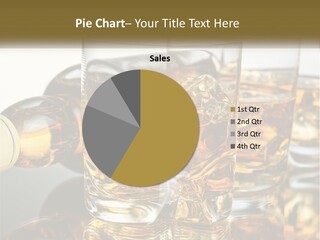 Three Glasses Of Whiskey With Ice Cubes On A Reflective Surface PowerPoint Template