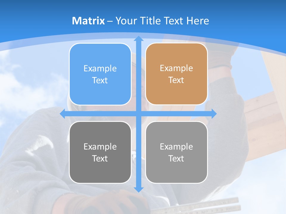 A Man Is Working On A Wooden Structure PowerPoint Template