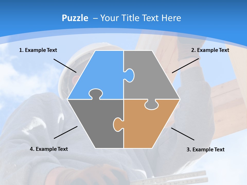 A Man Is Working On A Wooden Structure PowerPoint Template