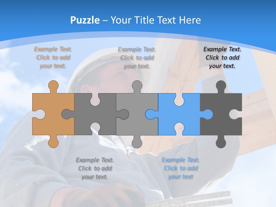 A Man Is Working On A Wooden Structure PowerPoint Template