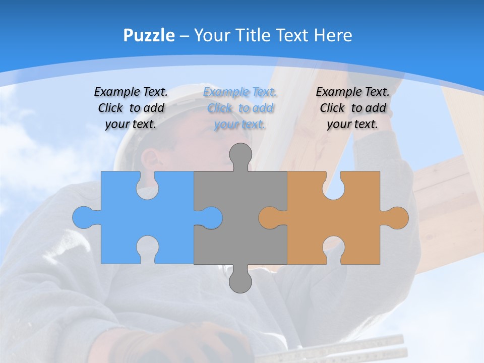 A Man Is Working On A Wooden Structure PowerPoint Template