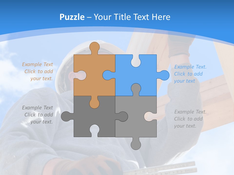 A Man Is Working On A Wooden Structure PowerPoint Template
