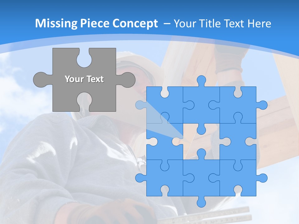 A Man Is Working On A Wooden Structure PowerPoint Template