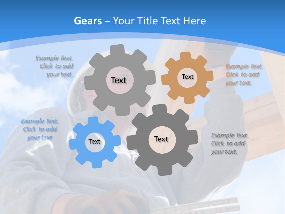 A Man Is Working On A Wooden Structure PowerPoint Template