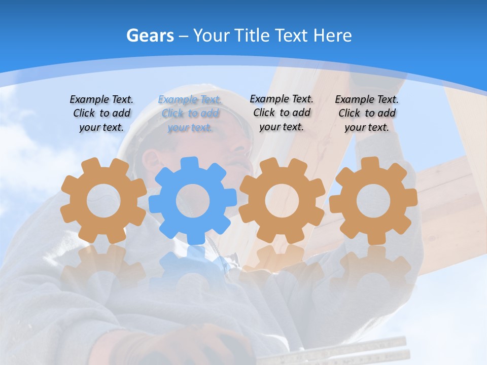 A Man Is Working On A Wooden Structure PowerPoint Template