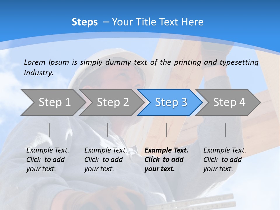 A Man Is Working On A Wooden Structure PowerPoint Template