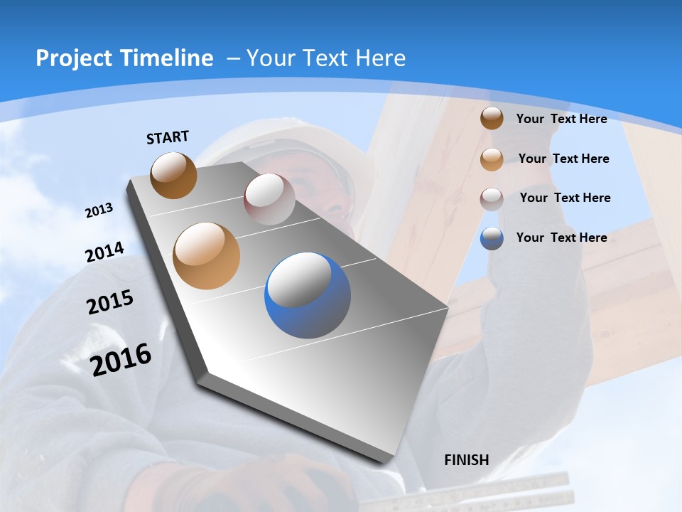 A Man Is Working On A Wooden Structure PowerPoint Template