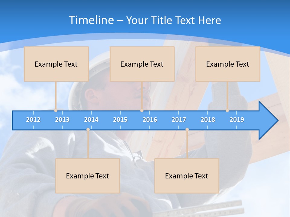 A Man Is Working On A Wooden Structure PowerPoint Template