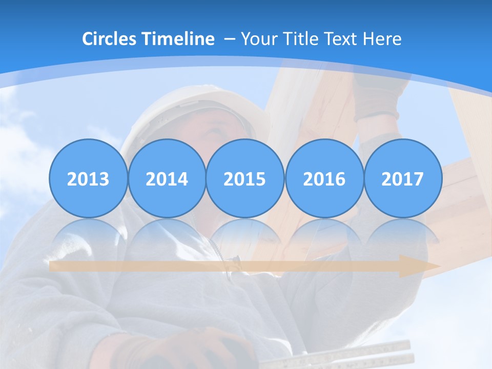 A Man Is Working On A Wooden Structure PowerPoint Template