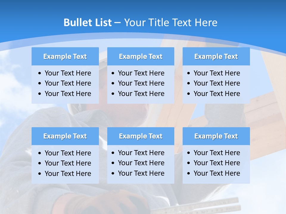 A Man Is Working On A Wooden Structure PowerPoint Template