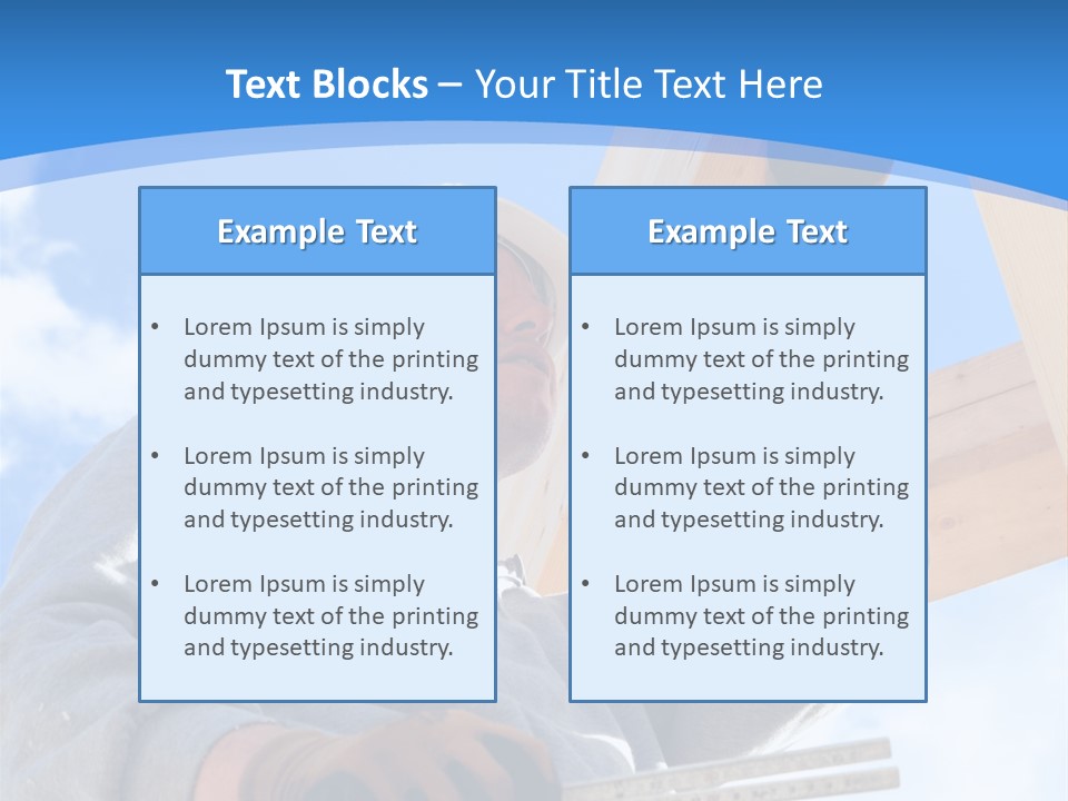 A Man Is Working On A Wooden Structure PowerPoint Template