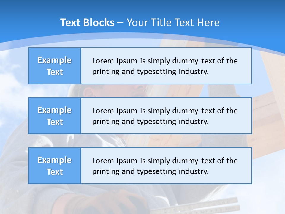 A Man Is Working On A Wooden Structure PowerPoint Template