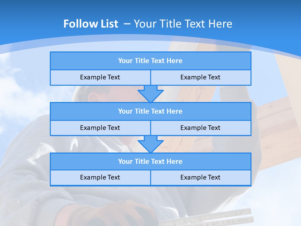 A Man Is Working On A Wooden Structure PowerPoint Template