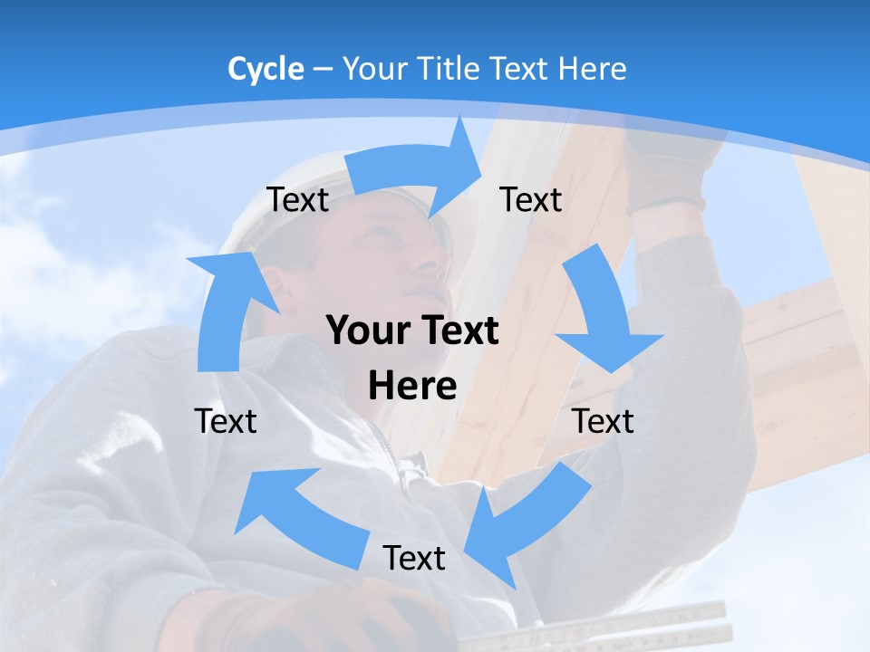 A Man Is Working On A Wooden Structure PowerPoint Template