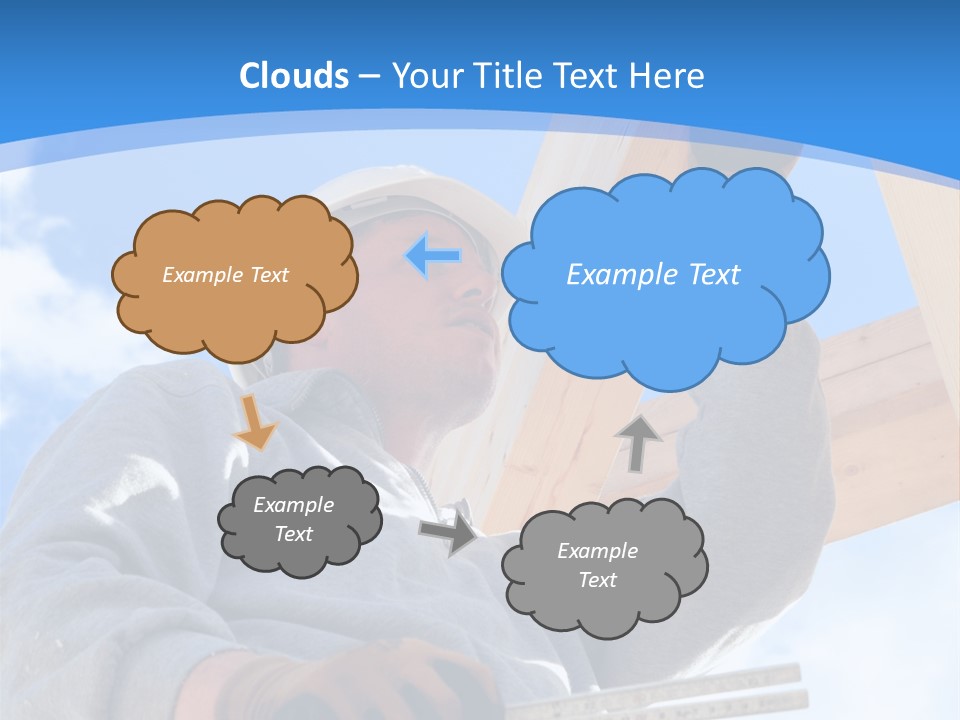 A Man Is Working On A Wooden Structure PowerPoint Template