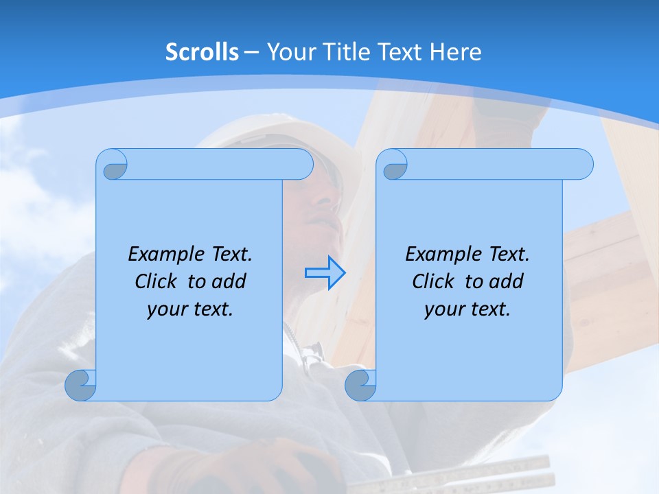 A Man Is Working On A Wooden Structure PowerPoint Template