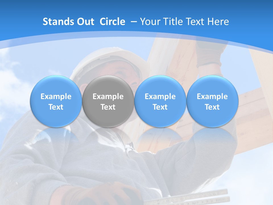 A Man Is Working On A Wooden Structure PowerPoint Template