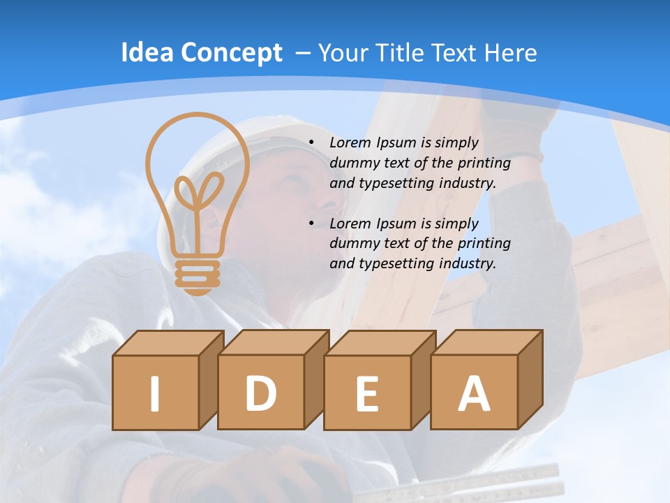 A Man Is Working On A Wooden Structure PowerPoint Template