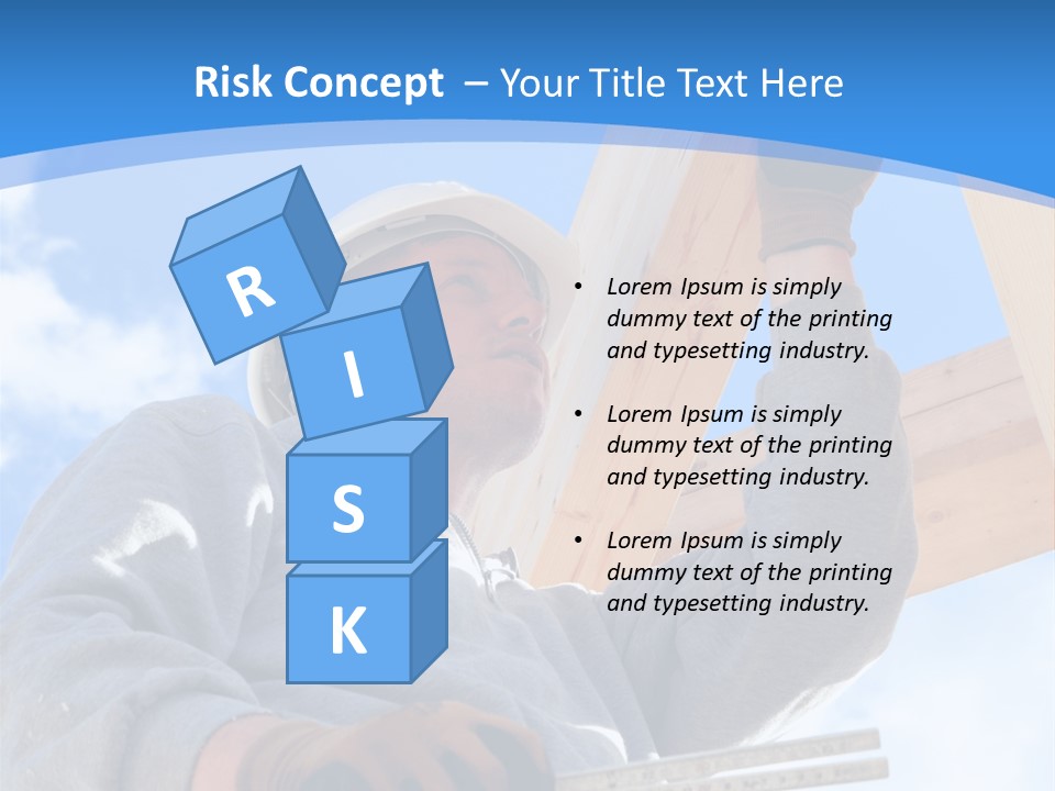 A Man Is Working On A Wooden Structure PowerPoint Template