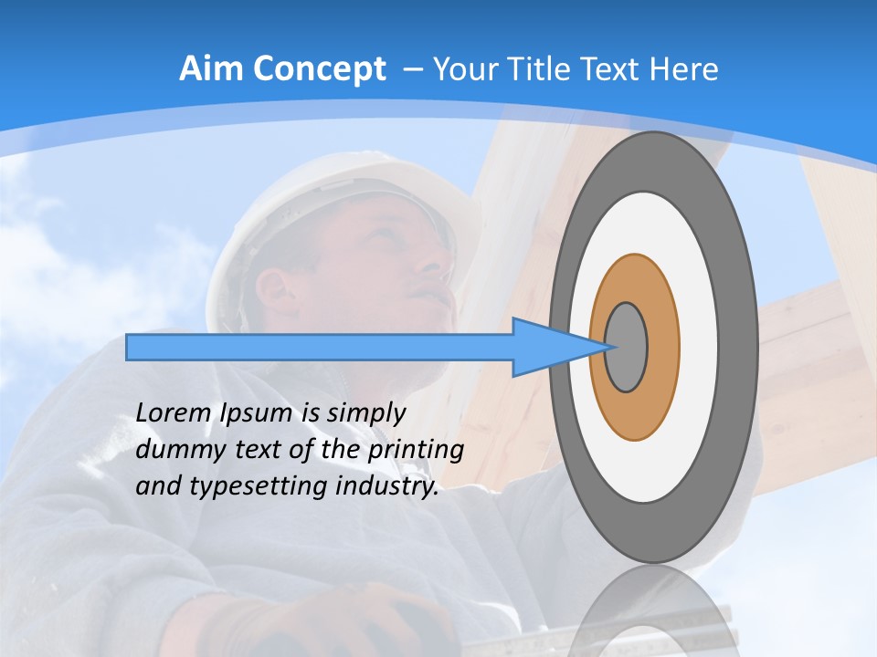 A Man Is Working On A Wooden Structure PowerPoint Template