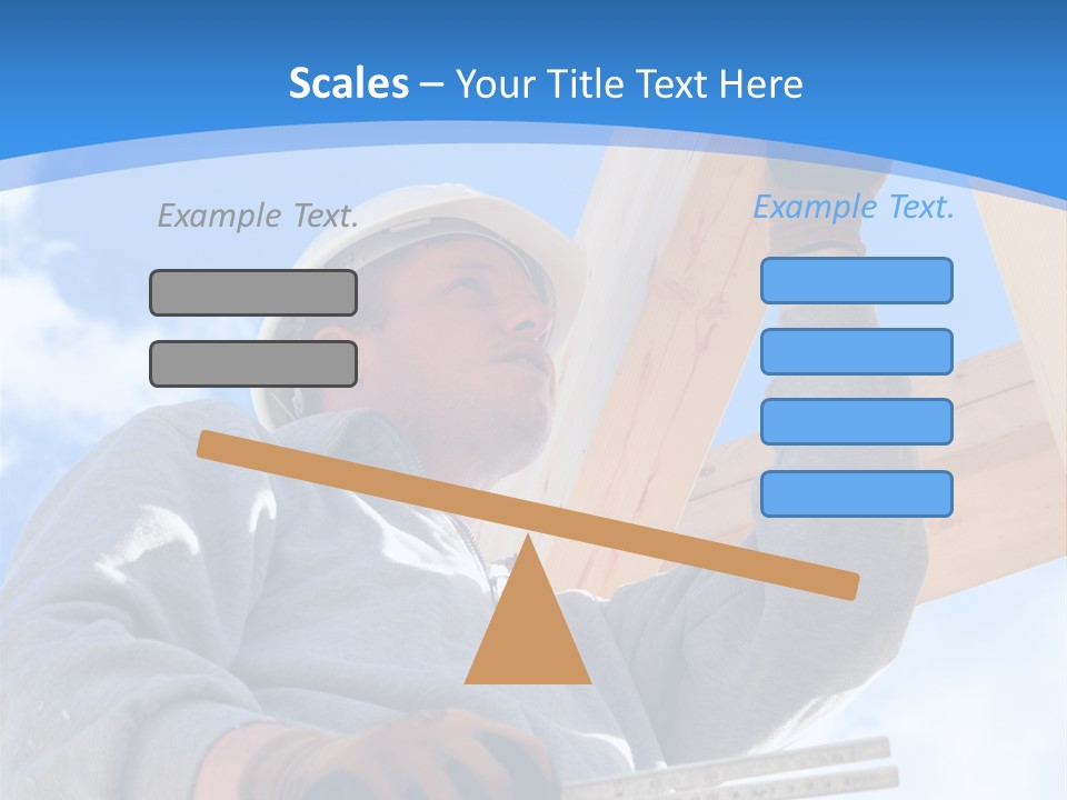 A Man Is Working On A Wooden Structure PowerPoint Template