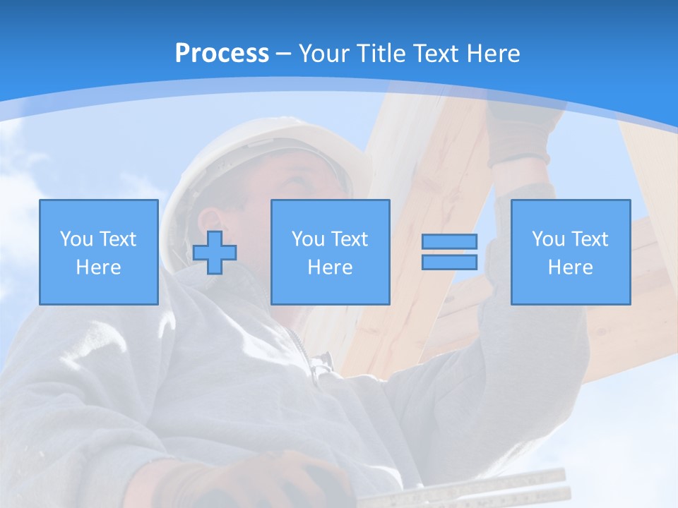 A Man Is Working On A Wooden Structure PowerPoint Template