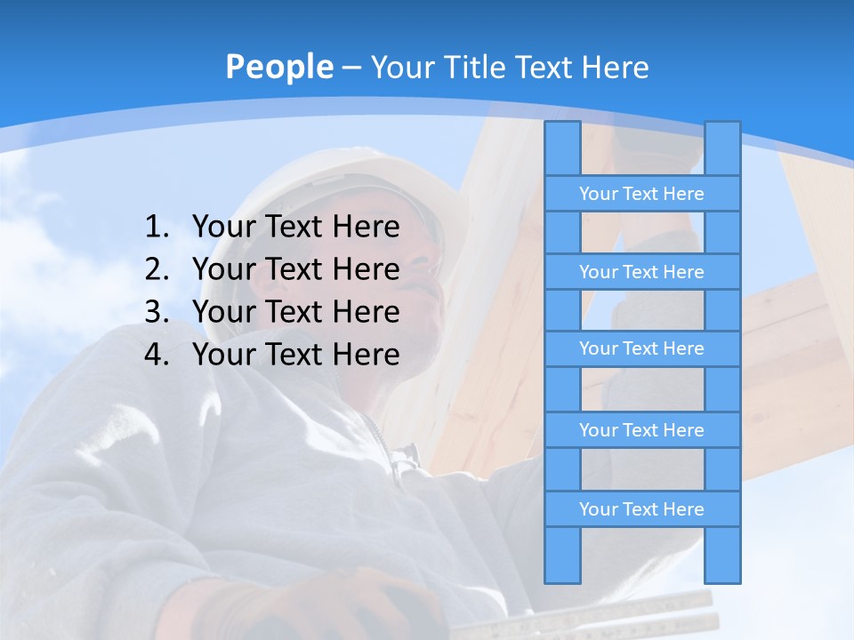 A Man Is Working On A Wooden Structure PowerPoint Template