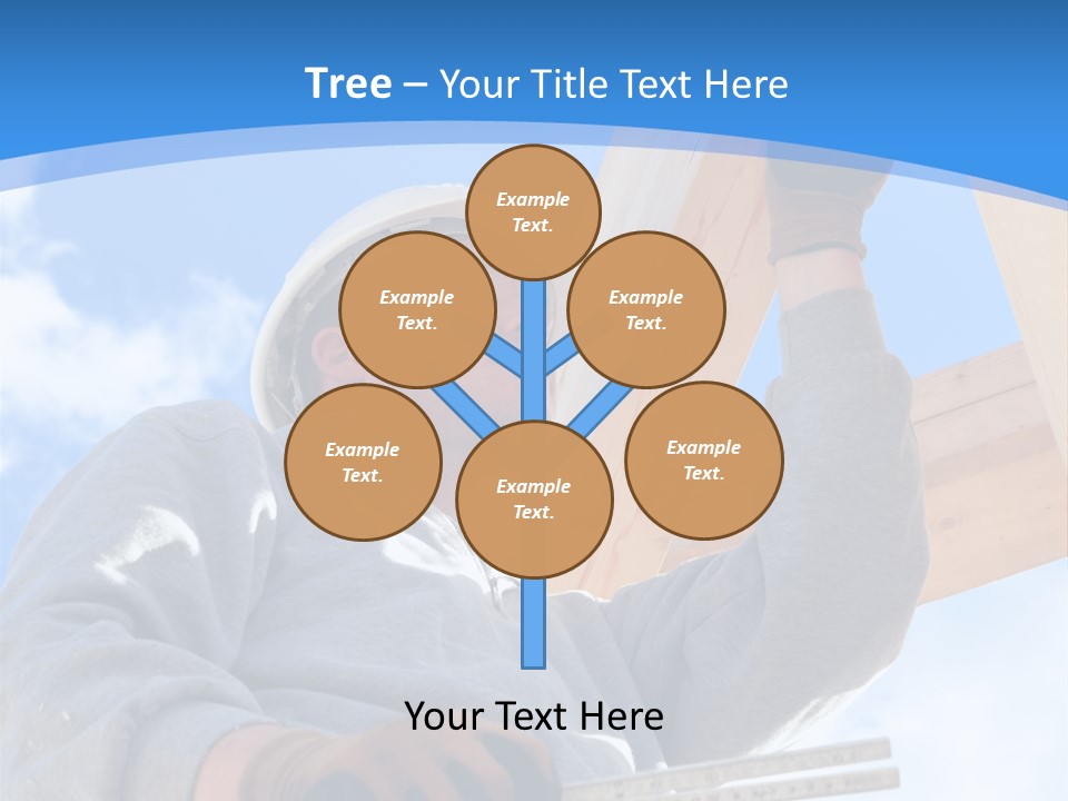 A Man Is Working On A Wooden Structure PowerPoint Template