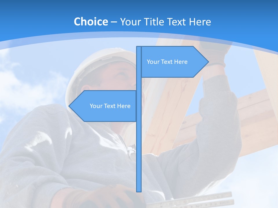 A Man Is Working On A Wooden Structure PowerPoint Template