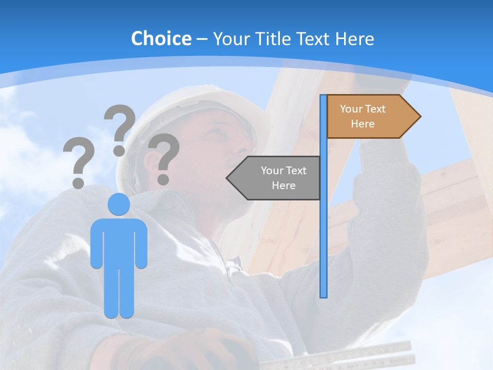 A Man Is Working On A Wooden Structure PowerPoint Template