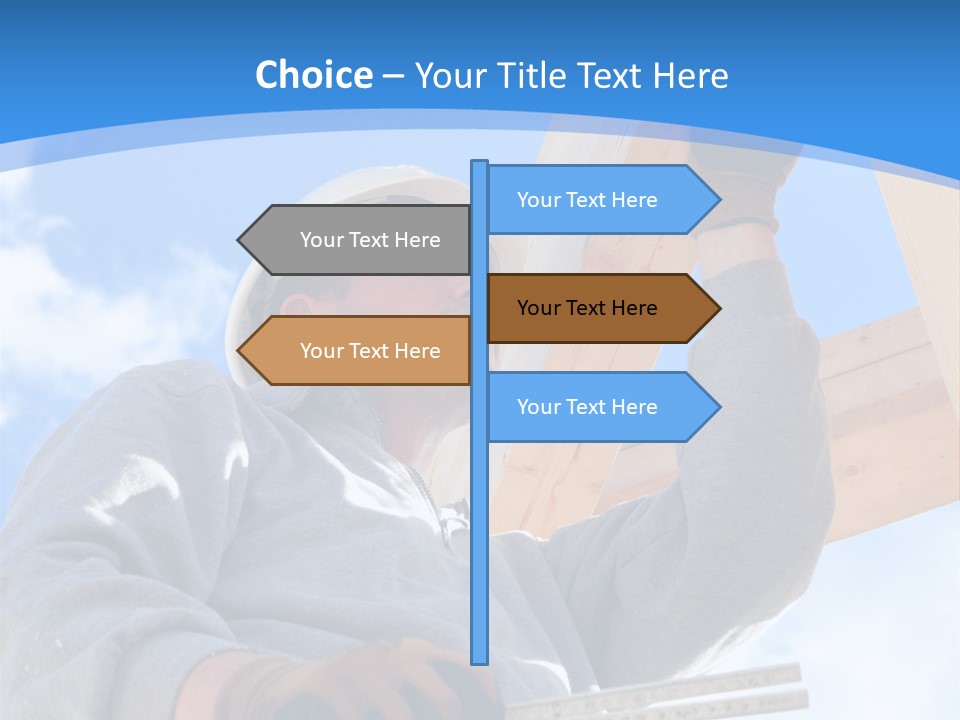 A Man Is Working On A Wooden Structure PowerPoint Template