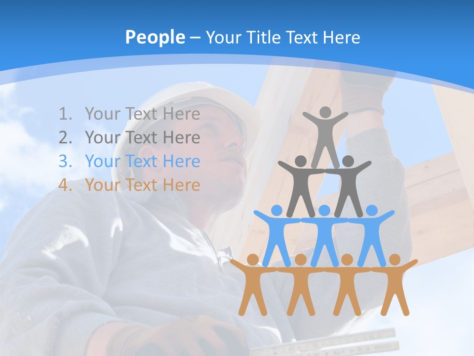 A Man Is Working On A Wooden Structure PowerPoint Template