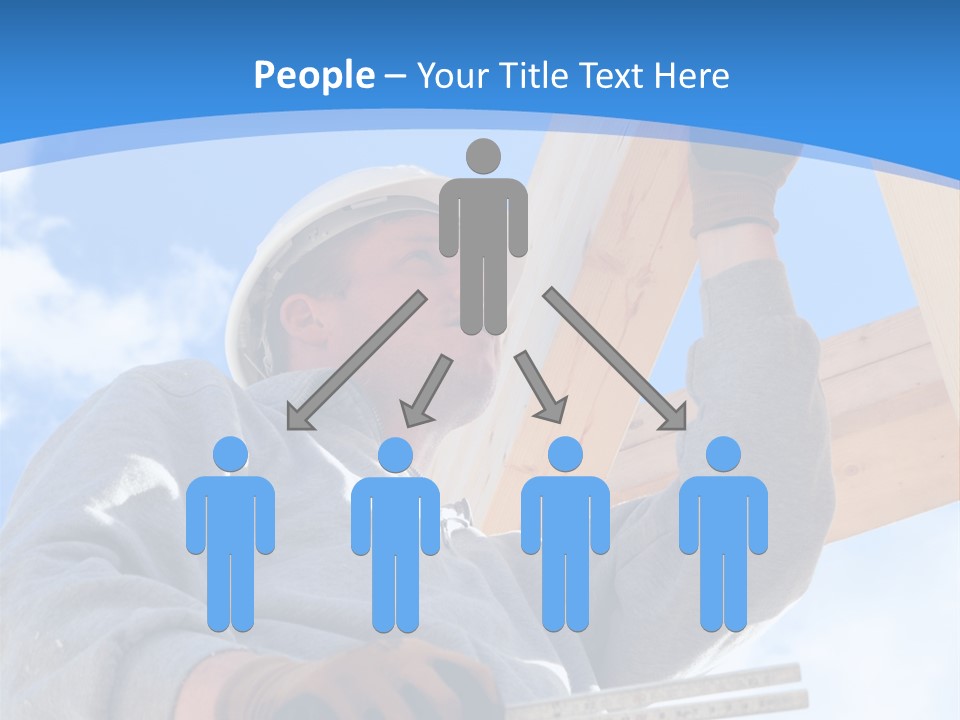 A Man Is Working On A Wooden Structure PowerPoint Template