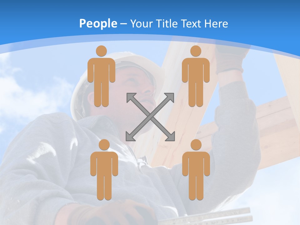 A Man Is Working On A Wooden Structure PowerPoint Template