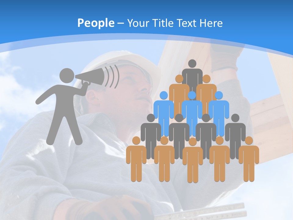 A Man Is Working On A Wooden Structure PowerPoint Template