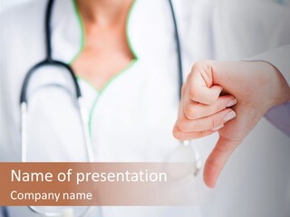 A Doctor Pointing At Someone With A Stethoscope PowerPoint Template