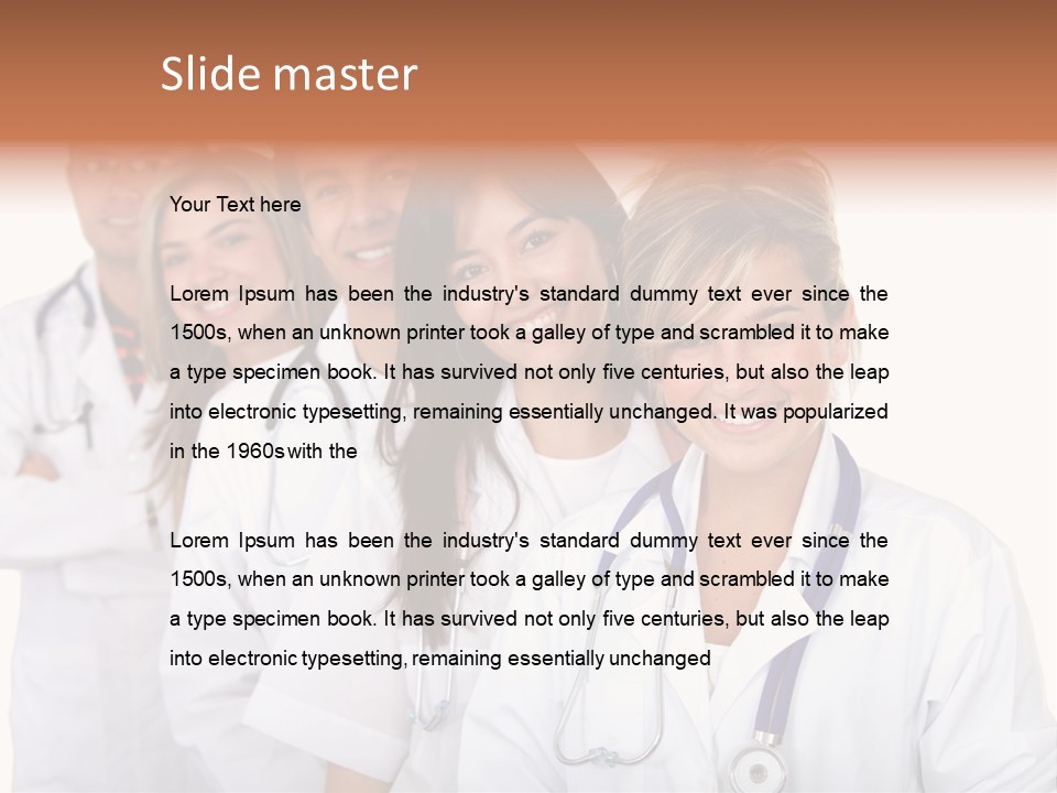A Group Of Doctors Standing In A Row PowerPoint Template