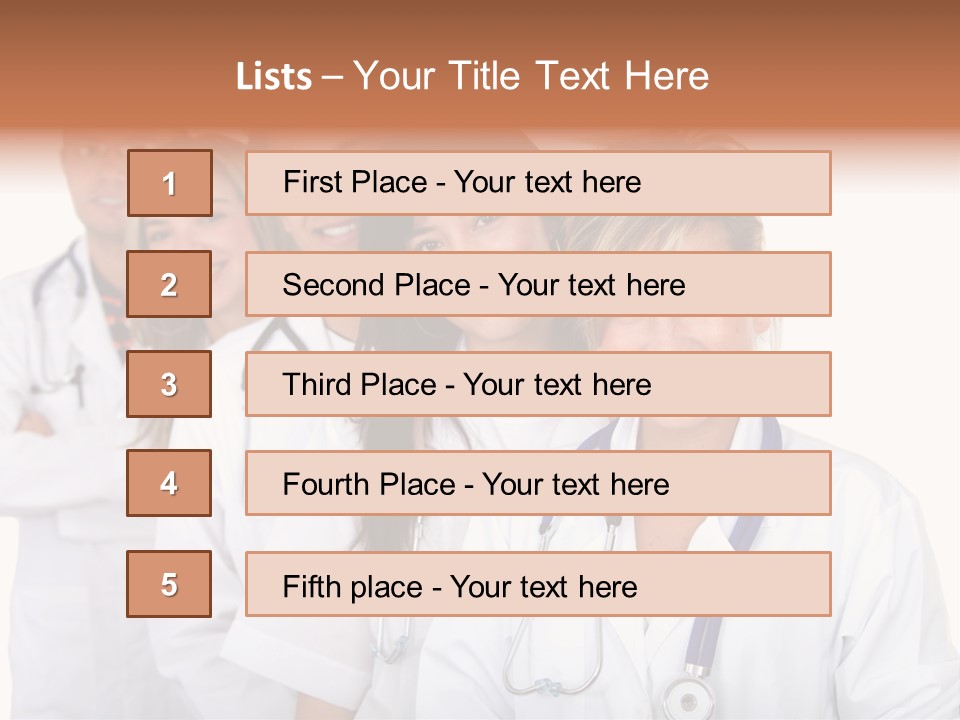 A Group Of Doctors Standing In A Row PowerPoint Template