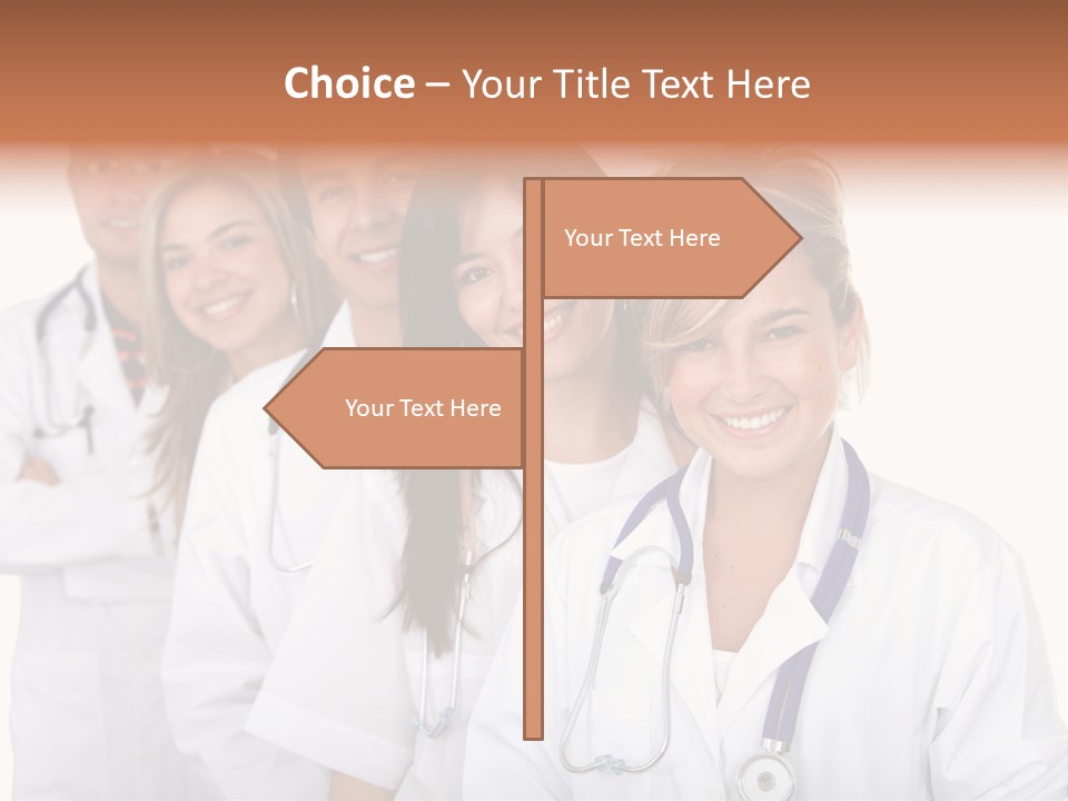A Group Of Doctors Standing In A Row PowerPoint Template