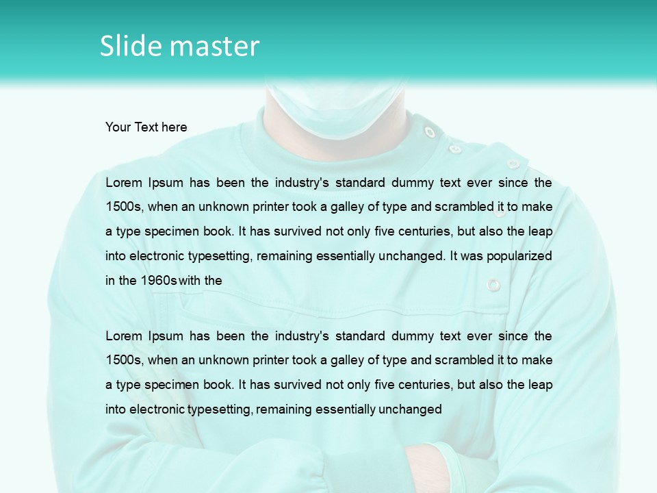 A Man In Scrubs Is Wearing A Surgical Mask PowerPoint Template