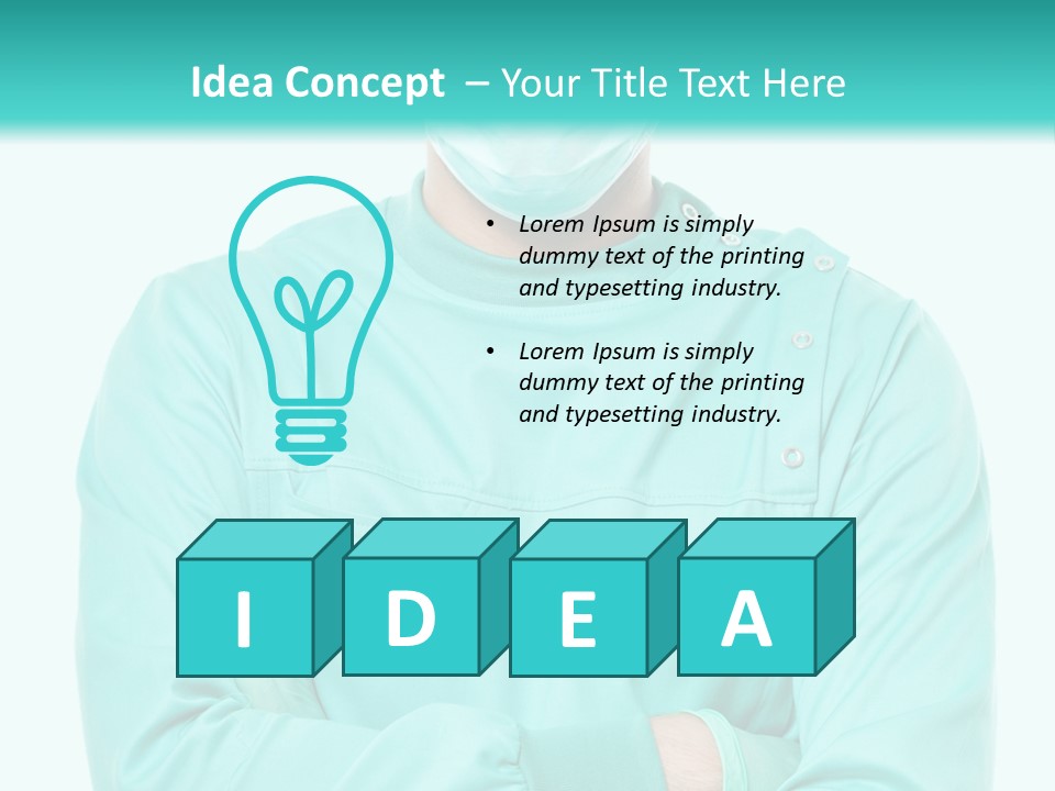 A Man In Scrubs Is Wearing A Surgical Mask PowerPoint Template