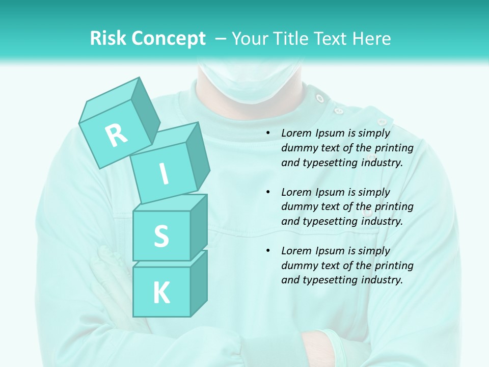 A Man In Scrubs Is Wearing A Surgical Mask PowerPoint Template
