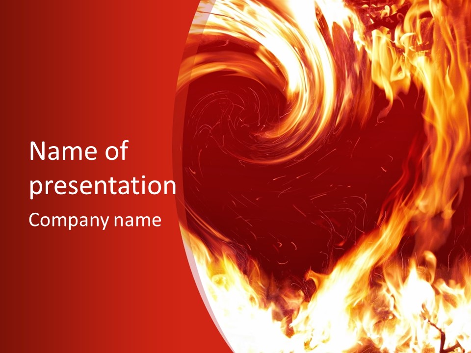 A Red And Yellow Fire Powerpoint Presentation PowerPoint Template