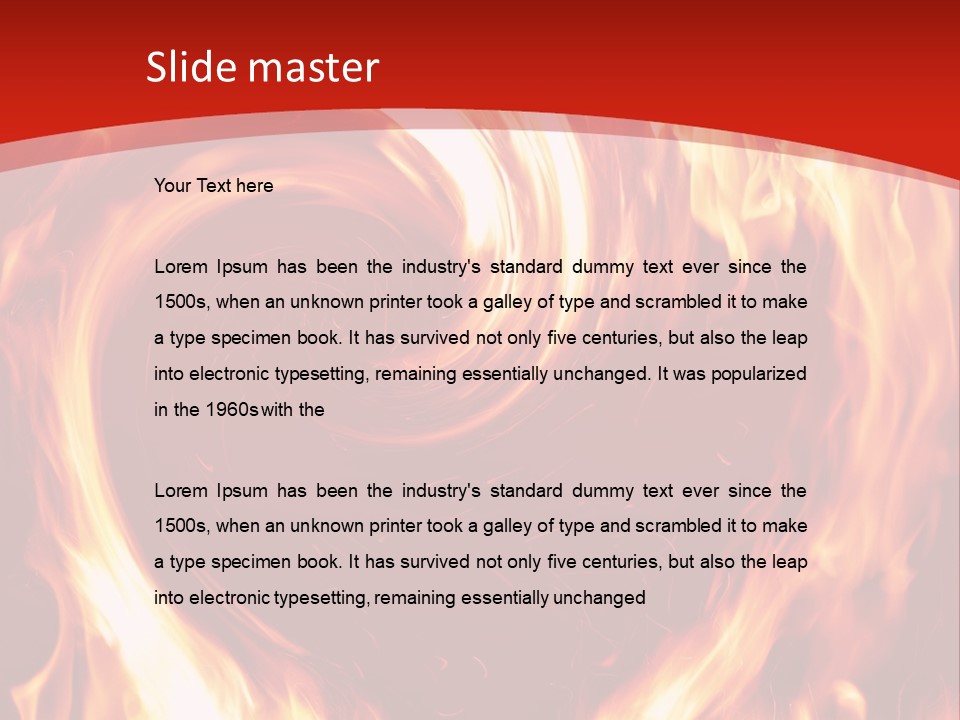 A Red And Yellow Fire Powerpoint Presentation PowerPoint Template