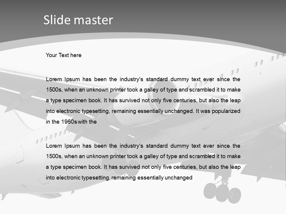 An Airplane Is Flying In The Sky Powerpoint Template PowerPoint Template