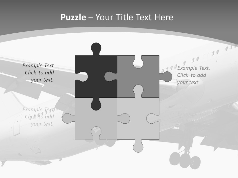 An Airplane Is Flying In The Sky Powerpoint Template PowerPoint Template